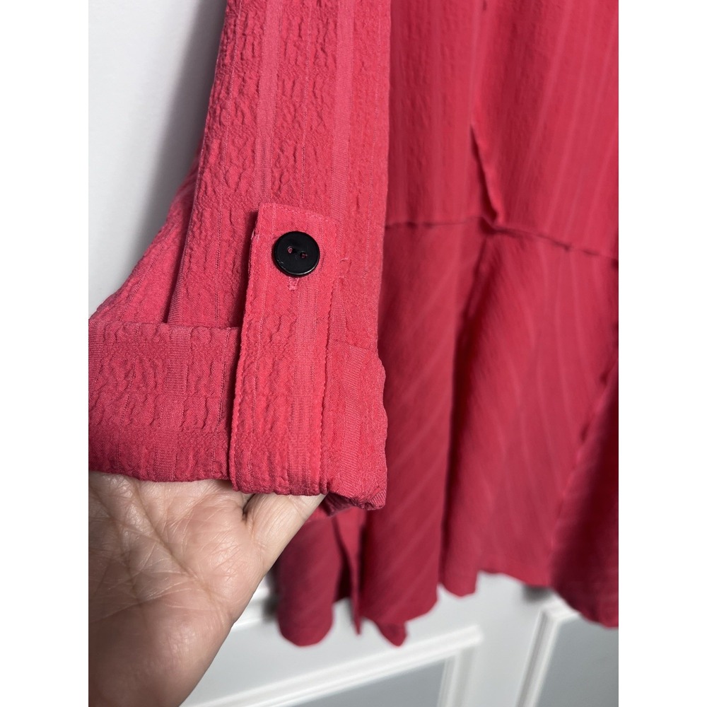 Ali Miles Blouse-Coral-2X- Cowl Neck Tunic Lagenlook Artsy Casual Office Travel - Picture 4 of 10